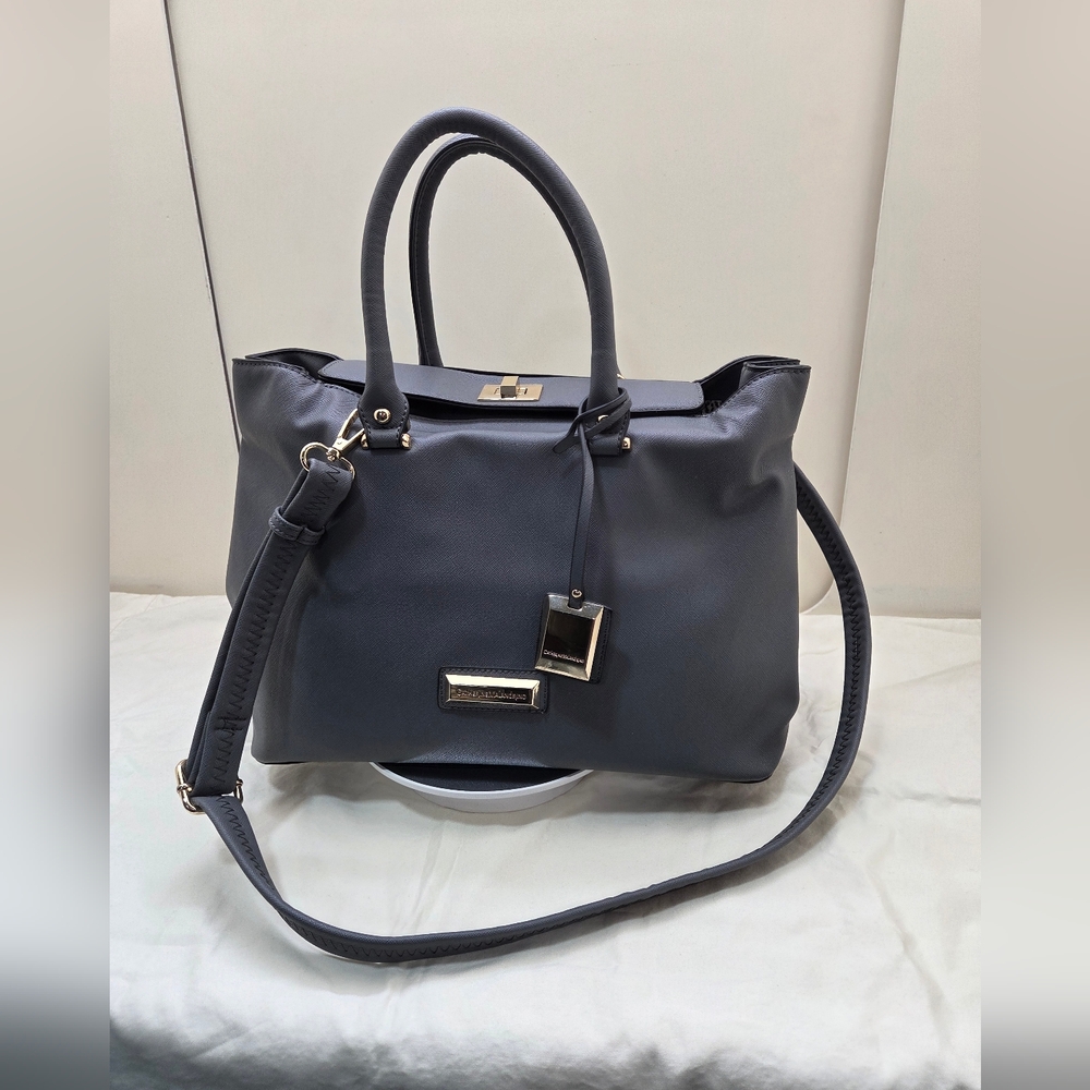 Catherine Malandrino Structured Gray Work Tote Satchel NWOT